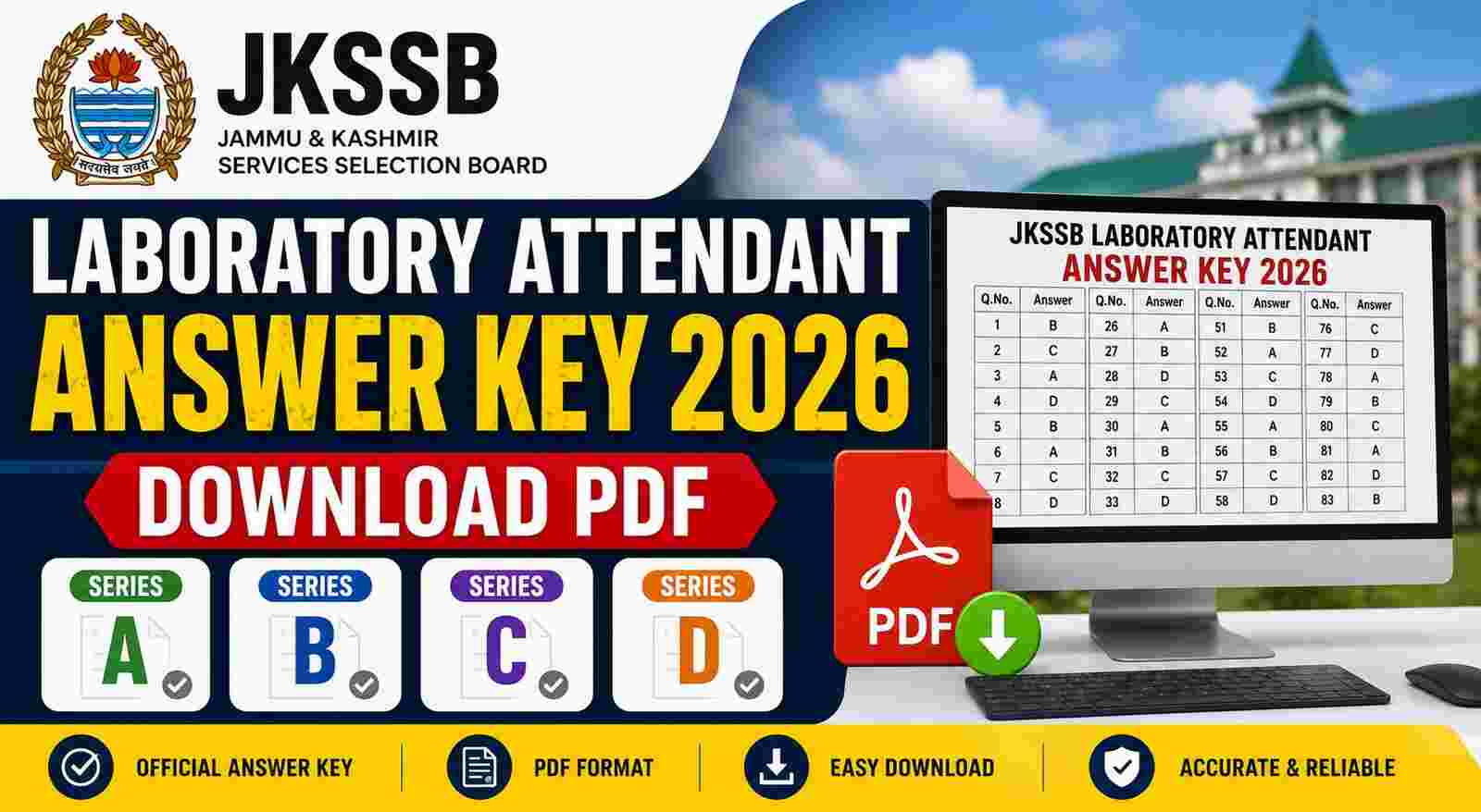 JKSSB Laboratory Attendant Answer Key 2026
